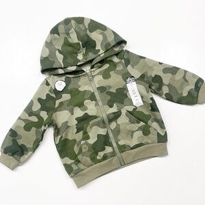NEW Okie Dokie baby boys camouflage zip up jacket with hood
